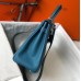 Hermes Kelly 25cm Retourne Bag In Blue Jean Clemence Leather Hermes Kelly 25cm Retourne Bag In Blue Jean Clemence Leather
