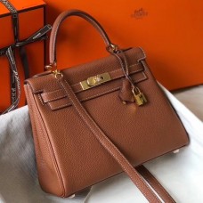 Hermes Kelly 25cm Retourne Bag In Gold Clemence Leather Hermes Kelly 25cm Retourne Bag In Gold Clemence Leather