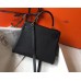 Hermes Kelly 25cm Retourne Bag In Black Clemence Leather Hermes Kelly 25cm Retourne Bag In Black Clemence Leather