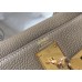 Hermes Kelly 25cm Retourne Bag In Tourterelle Clemence Leather Hermes Kelly 25cm Retourne Bag In Tourterelle Clemence Leather