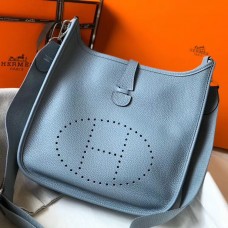 Hermes Evelyne III 29 PM Bag In Blue Lin Clemence Leather Hermes Evelyne III 29 PM Bag In Blue Lin Clemence Leather
