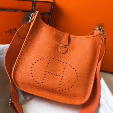 Hermes Evelyne III 29 PM Bag In Orange Clemence Leather Hermes Evelyne III 29 PM Bag In Orange Clemence Leather