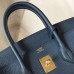 Hermes Birkin 35cm Bag In Blue Agate Clemence Leather GHW Hermes Birkin 35cm Bag In Blue Agate Clemence Leather GHW