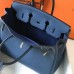 Hermes Birkin 35cm Bag In Blue Agate Clemence Leather GHW Hermes Birkin 35cm Bag In Blue Agate Clemence Leather GHW