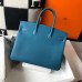 Hermes Birkin 35cm Bag In Blue Jean Clemence Leather GHW Hermes Birkin 35cm Bag In Blue Jean Clemence Leather GHW