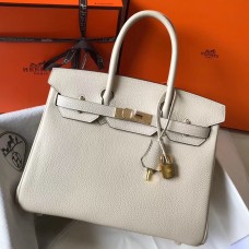 Hermes Birkin 35cm Bag In Beton Clemence Leather GHW Hermes Birkin 35cm Bag In Beton Clemence Leather GHW