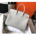 Hermes Birkin 35cm Bag In Pearl Grey Clemence Leather GHW Hermes Birkin 35cm Bag In Pearl Grey Clemence Leather GHW