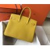 Hermes Birkin 35cm Bag In Yellow Clemence Leather GHW Hermes Birkin 35cm Bag In Yellow Clemence Leather GHW