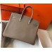Hermes Birkin 35cm Bag In Gris Tourterelle Clemence Leather GHW Hermes Birkin 35cm Bag In Gris Tourterelle Clemence Leather GHW
