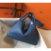 Hermes Lindy 26cm Bag In Blue Agate Clemence Leather PHW Hermes Lindy 26cm Bag In Blue Agate Clemence Leather PHW