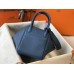 Hermes Lindy 26cm Bag In Blue Agate Clemence Leather PHW Hermes Lindy 26cm Bag In Blue Agate Clemence Leather PHW
