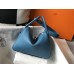 Hermes Lindy 26cm Bag In Blue Jean Clemence Leather PHW Hermes Lindy 26cm Bag In Blue Jean Clemence Leather PHW