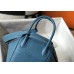 Hermes Lindy 26cm Bag In Blue Jean Clemence Leather PHW Hermes Lindy 26cm Bag In Blue Jean Clemence Leather PHW