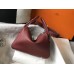 Hermes Lindy 26cm Bag In Bordeaux Clemence Leather PHW Hermes Lindy 26cm Bag In Bordeaux Clemence Leather PHW
