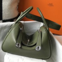 Hermes Lindy 26cm Bag In Canopee Clemence Leather PHW Hermes Lindy 26cm Bag In Canopee Clemence Leather PHW