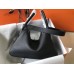 Hermes Lindy 26cm Bag In Black Clemence Leather Hermes Lindy 26cm Bag In Black Clemence Leather