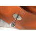 Hermes Lindy 26cm Bag In Orange Clemence Leather PHW Hermes Lindy 26cm Bag In Orange Clemence Leather PHW