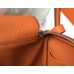 Hermes Lindy 26cm Bag In Orange Clemence Leather PHW Hermes Lindy 26cm Bag In Orange Clemence Leather PHW