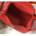 Hermes Lindy 26cm Bag In Red Clemence Leather PHW Hermes Lindy 26cm Bag In Red Clemence Leather PHW