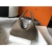 Hermes Lindy 26cm Bag In Taupe Grey Clemence Leather Hermes Lindy 26cm Bag In Taupe Grey Clemence Leather