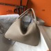 Hermes Lindy 26cm Bag In Gris Tourterelle Clemence Leather PHW Hermes Lindy 26cm Bag In Gris Tourterelle Clemence Leather PHW