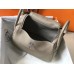 Hermes Lindy 26cm Bag In Gris Tourterelle Clemence Leather PHW Hermes Lindy 26cm Bag In Gris Tourterelle Clemence Leather PHW