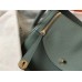 Hermes Lindy 26cm Bag In Vert Amande Clemence Leather GHW Hermes Lindy 26cm Bag In Vert Amande Clemence Leather GHW