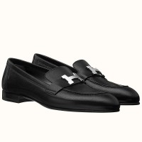 Hermes Paris Loafers In Noir Goatskin Hermes Paris Loafers In Noir Goatskin