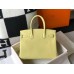 Hermes Birkin 30cm Bag In Jaune Poussin Clemence Leather GHW Hermes Birkin 30cm Bag In Jaune Poussin Clemence Leather GHW