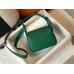 Hermes Lindy Mini Bag In Green Clemence Leather GHW Hermes Lindy Mini Bag In Green Clemence Leather GHW