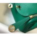 Hermes Lindy Mini Bag In Green Clemence Leather GHW Hermes Lindy Mini Bag In Green Clemence Leather GHW