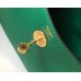 Hermes Lindy Mini Bag In Green Clemence Leather GHW Hermes Lindy Mini Bag In Green Clemence Leather GHW