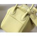 Hermes Lindy Mini Bag In Jaune Poussin Clemence Leather GHW Hermes Lindy Mini Bag In Jaune Poussin Clemence Leather GHW