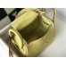 Hermes Lindy Mini Bag In Jaune Poussin Clemence Leather GHW Hermes Lindy Mini Bag In Jaune Poussin Clemence Leather GHW