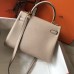 Hermes Kelly 28cm Bag In Argile Clemence Leather GHW Hermes Kelly 28cm Bag In Argile Clemence Leather GHW