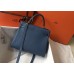 Hermes Kelly 28cm Bag In Blue Agate Clemence Leather GHW Hermes Kelly 28cm Bag In Blue Agate Clemence Leather GHW
