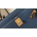 Hermes Kelly 28cm Bag In Blue Agate Clemence Leather GHW Hermes Kelly 28cm Bag In Blue Agate Clemence Leather GHW