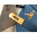 Hermes Kelly 28cm Bag In Blue Agate Clemence Leather GHW Hermes Kelly 28cm Bag In Blue Agate Clemence Leather GHW