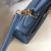 Hermes Kelly 28cm Bag In Blue Agate Clemence Leather GHW Hermes Kelly 28cm Bag In Blue Agate Clemence Leather GHW