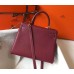 Hermes Kelly 28cm Bag In Bordeaxu Clemence Leather GHW Hermes Kelly 28cm Bag In Bordeaxu Clemence Leather GHW