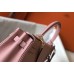 Hermes Kelly 28cm Bag In Pink Clemence Leather GHW Hermes Kelly 28cm Bag In Pink Clemence Leather GHW