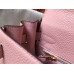 Hermes Kelly 28cm Bag In Pink Clemence Leather GHW Hermes Kelly 28cm Bag In Pink Clemence Leather GHW