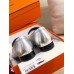 Hermes Paris Loafers In Silver Metallic Goatskin Hermes Paris Loafers In Silver Metallic Goatskin
