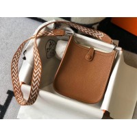 Hermes Evelyne III TPM Bag In Gold Clemence Leather Hermes Evelyne III TPM Bag In Gold Clemence Leather
