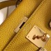 Hermes Kelly 28cm Bag In Yellow Clemence Leather GHW Hermes Kelly 28cm Bag In Yellow Clemence Leather GHW