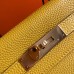 Hermes Kelly 28cm Bag In Yellow Clemence Leather GHW Hermes Kelly 28cm Bag In Yellow Clemence Leather GHW
