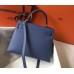 Hermes Kelly 28cm Bag In Blue Agate Epsom Leather GHW Hermes Kelly 28cm Bag In Blue Agate Epsom Leather GHW