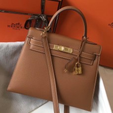 Hermes Kelly 28cm Bag In Gold Epsom Leather GHW Hermes Kelly 28cm Bag In Gold Epsom Leather GHW