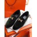 Hermes Paris Loafers In Dark Green Velvet Hermes Paris Loafers In Dark Green Velvet
