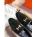 Hermes Paris Loafers In Dark Green Velvet Hermes Paris Loafers In Dark Green Velvet